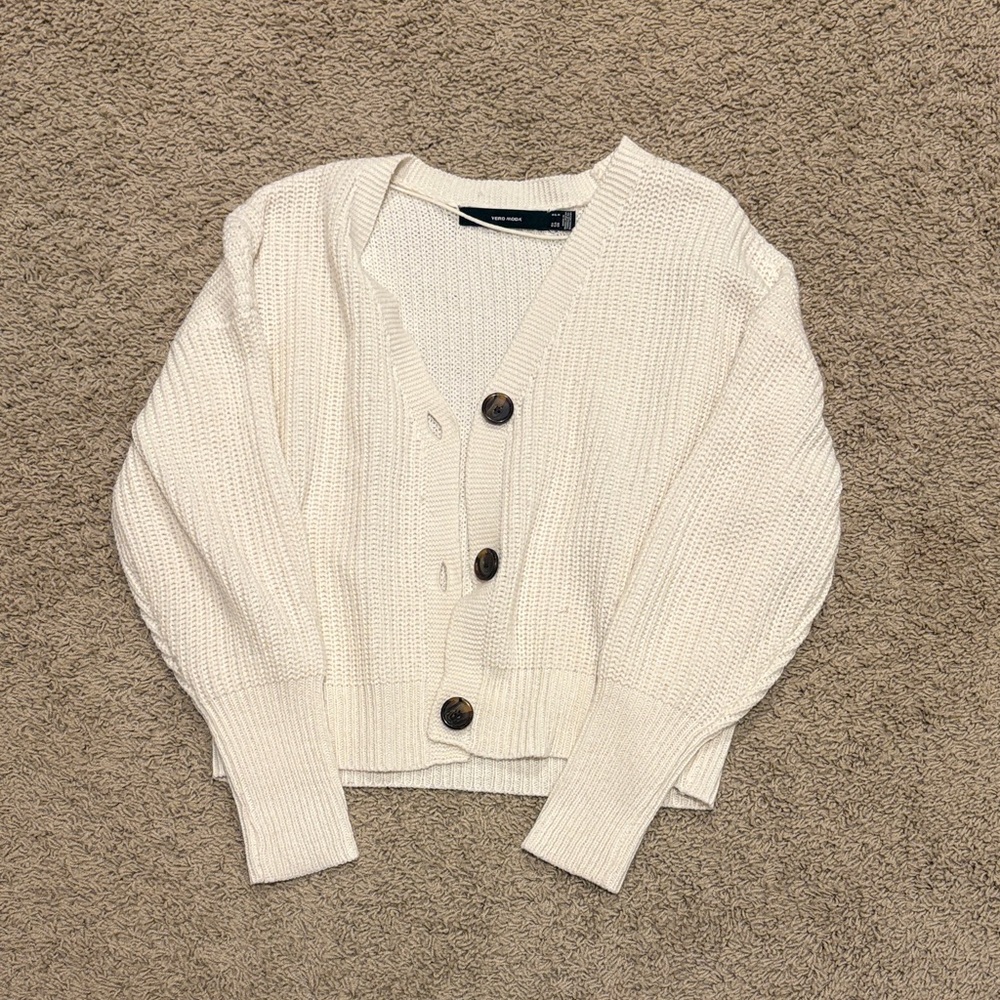 Cream Button-Up Women's Sweater